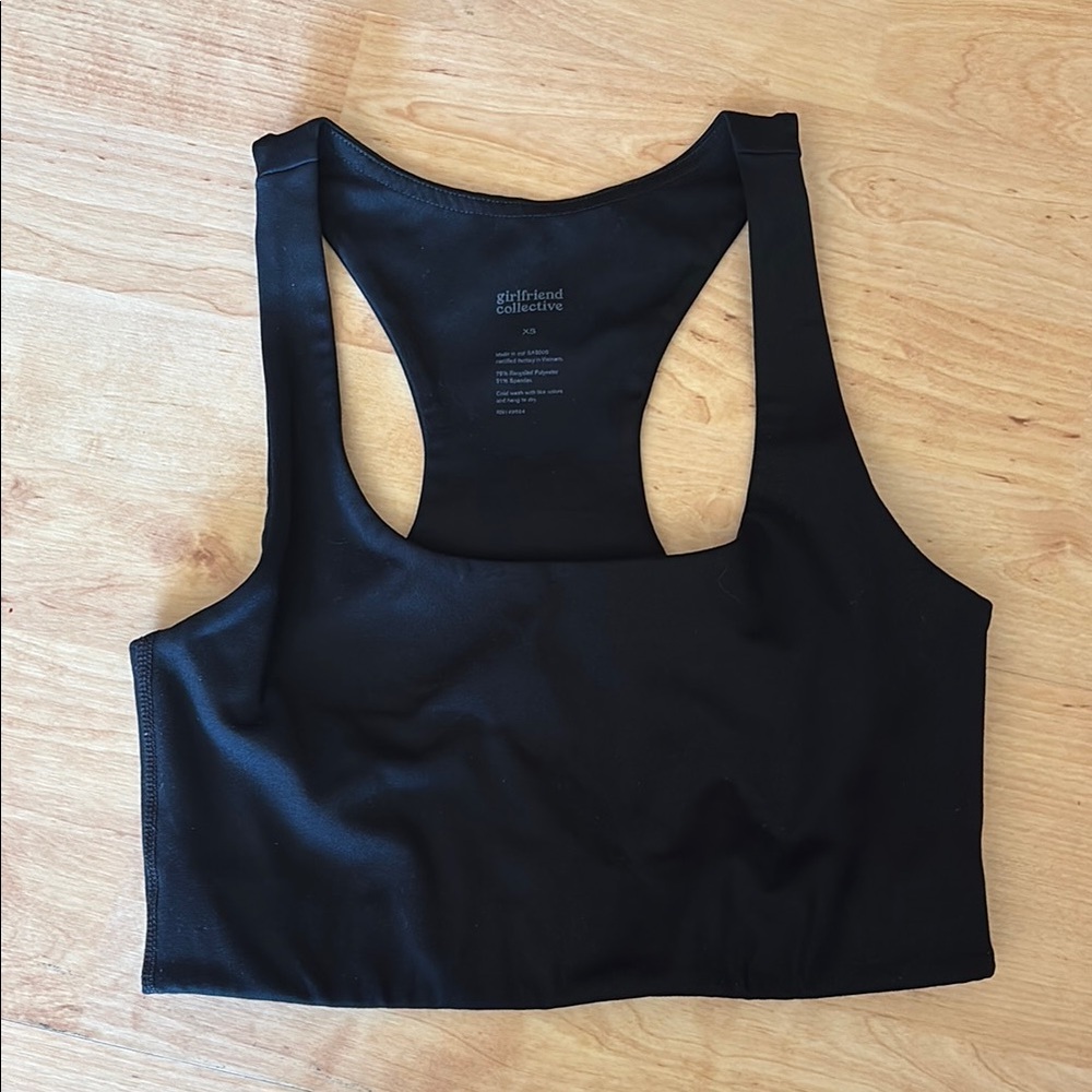 Girlfriend Collective Black Racerback Sports Bra